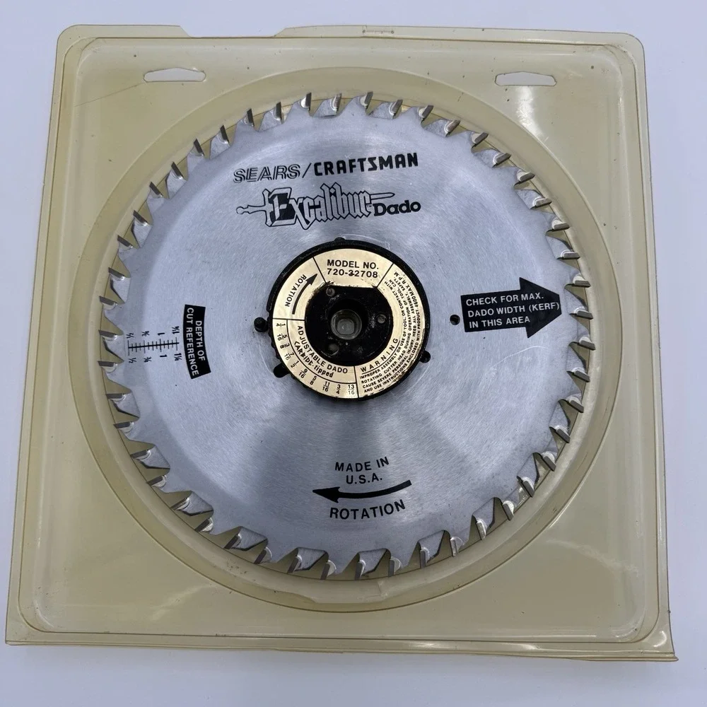 Sears Craftsman Excalibur Twin Blade 8 Inch Carbide Tipped Adj Dado 720.32708